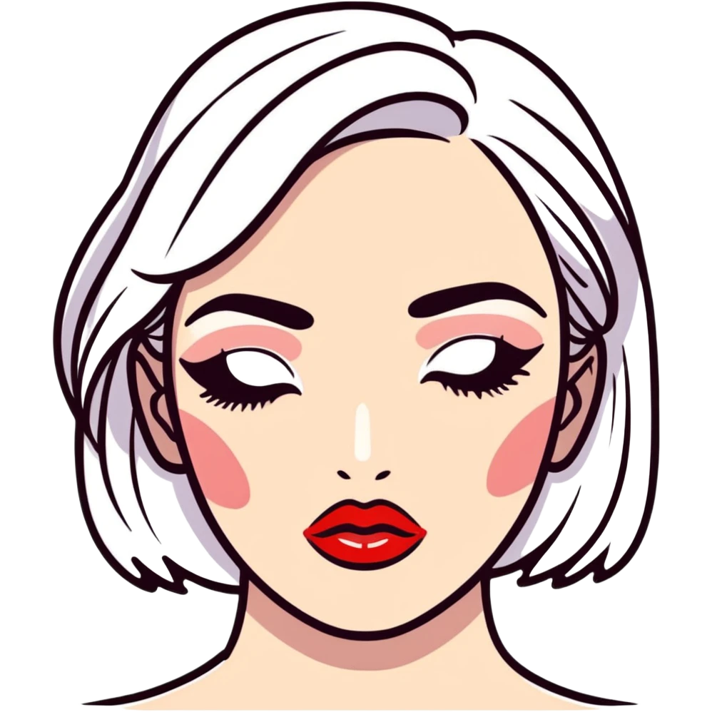full glossy pouty baddie lips with lip liner emoji