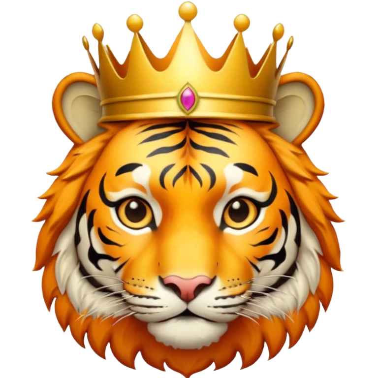 Tiger with crown emoji