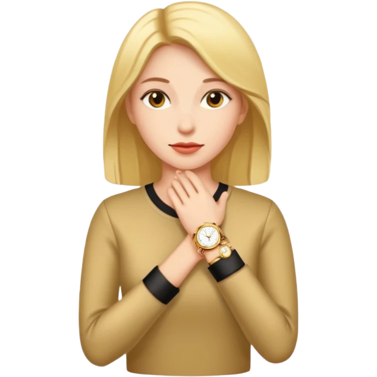 Woman with a gold watch emoji