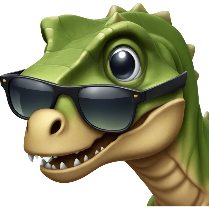 Dinosaur with sunglasses emoji