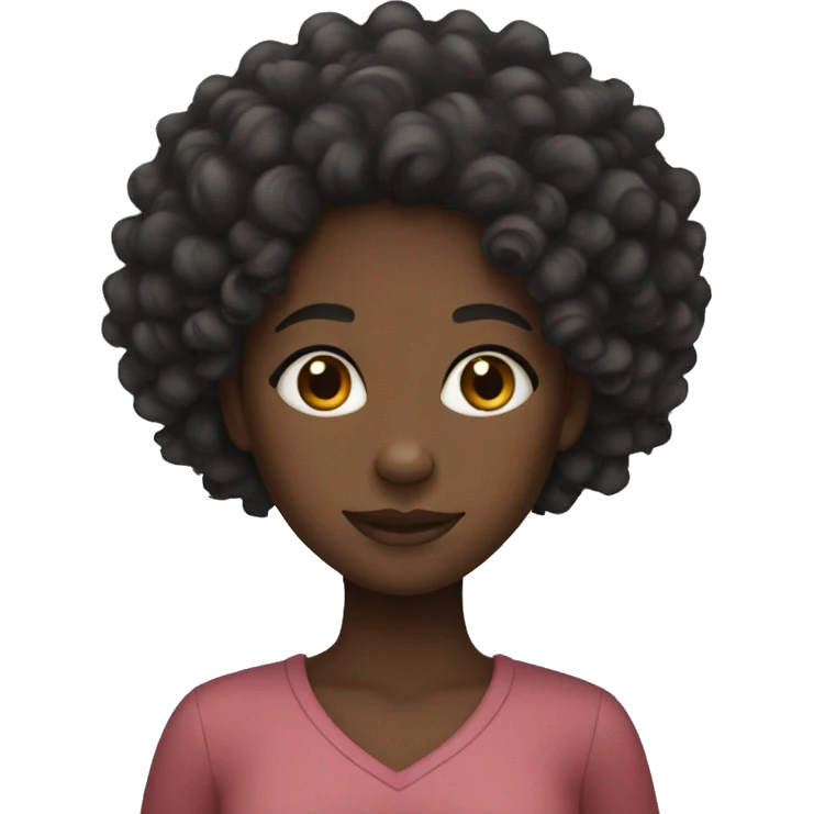 black girl with curly hair emoji