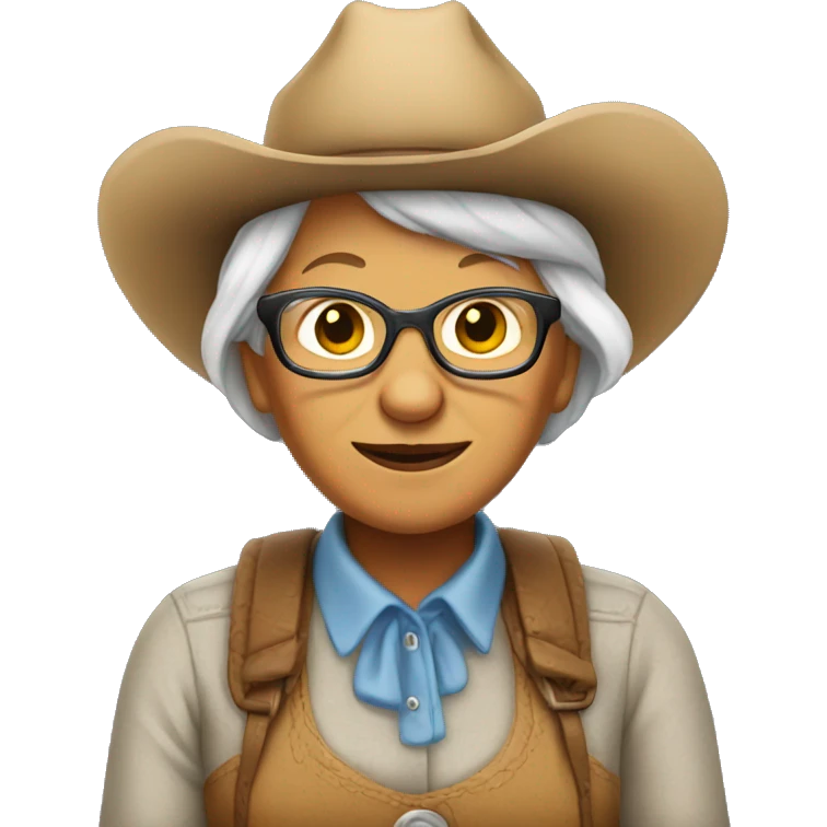grandma in cowboy hat emoji