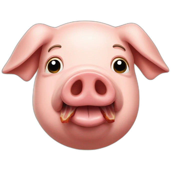 pig looking bacon emoji