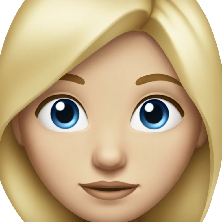 blonde hair girl with blue eyes and long eyelashes emoji