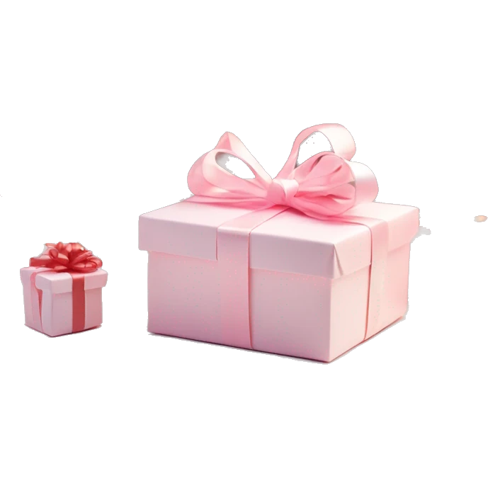 Light pink Christmas gifts under a white Christmas tree  emoji