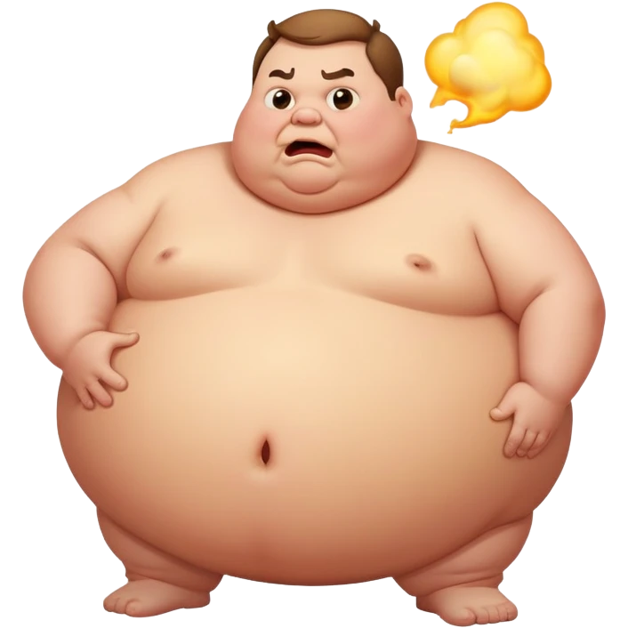 A fat man letting out a big gassy fart! emoji