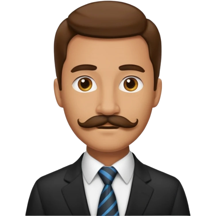 long mustached man with tie emoji