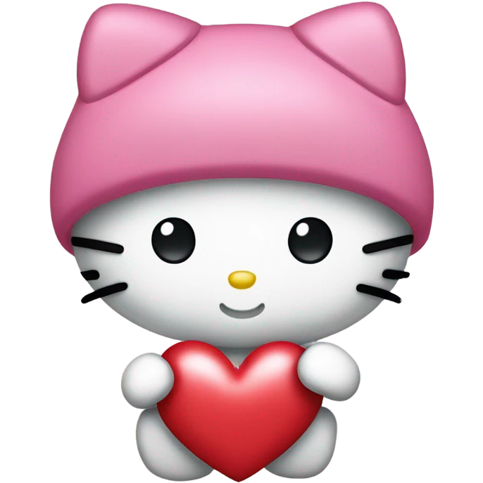 hello kitty with heart emoji