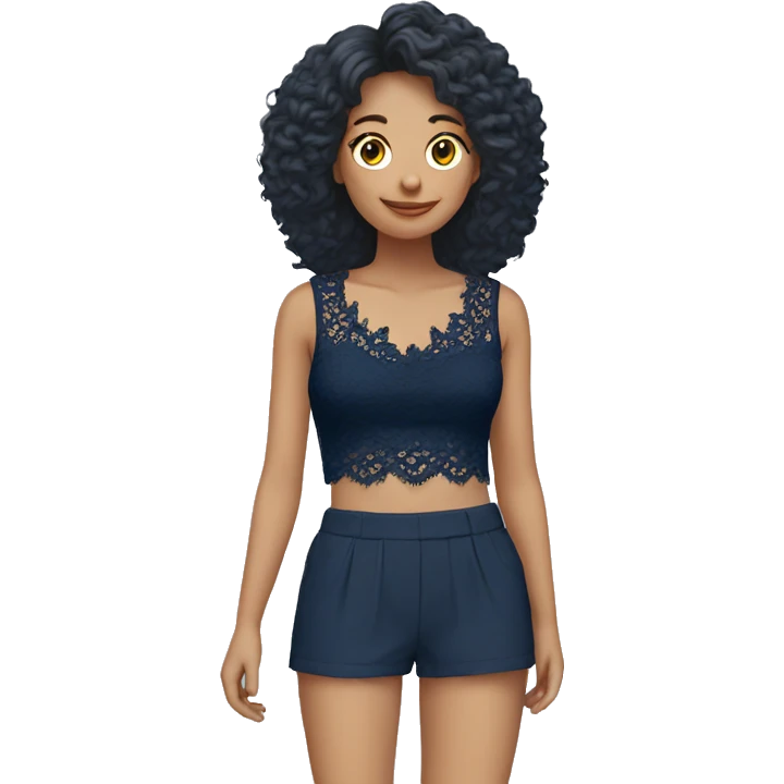  Navy blue top with lace emoji
