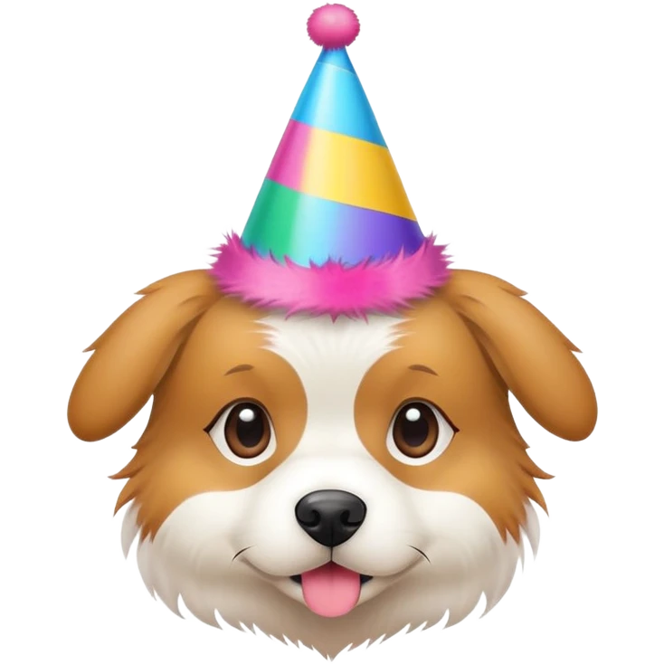 cute dog wearing a party hat emoji