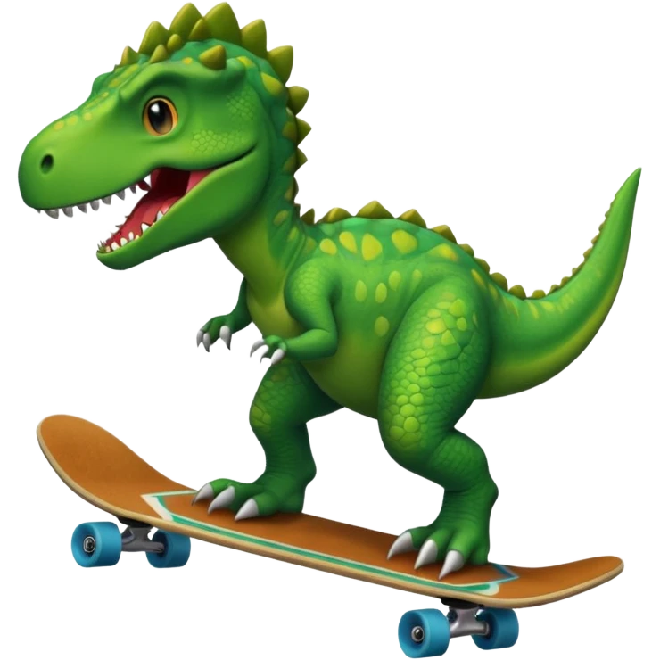 Dinosaur on a skateboard emoji