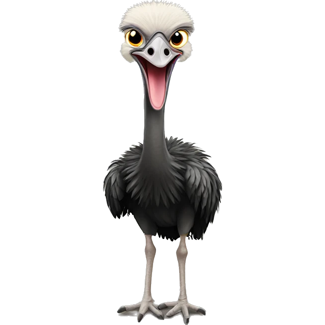 Ostrich being fierce emoji