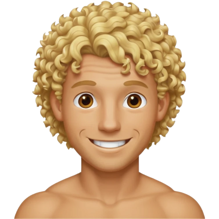 Athletic man with blond curly hair but it is shaved on the side emoji