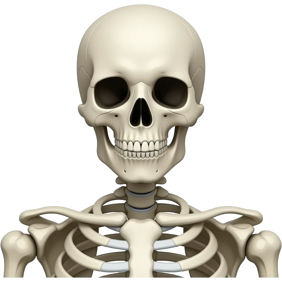 One skeleton head and shoulder with a plain circle and stripe symbol over it emoji