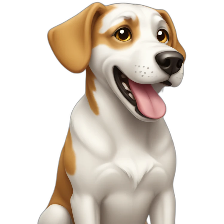 A calling dog emoji