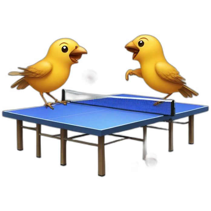 two birds playing ping pong emoji