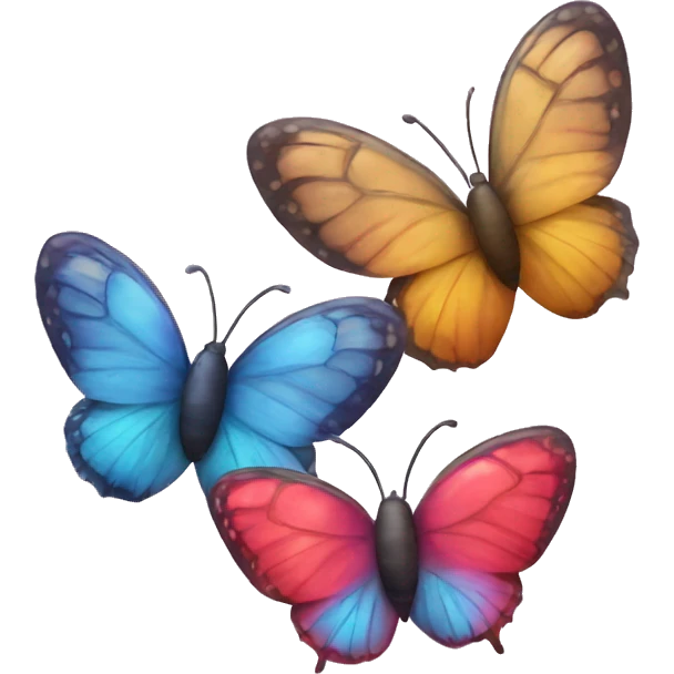 two butterflies with a heart emoji