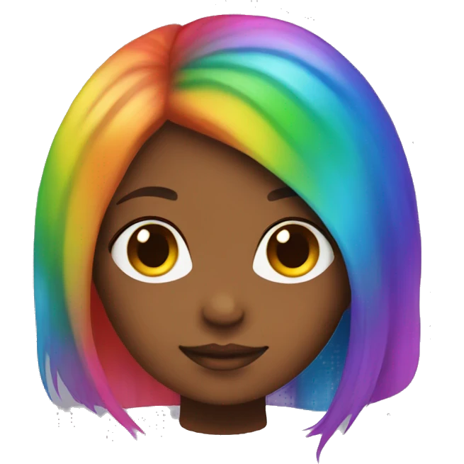 a girl with rainbow hair emoji