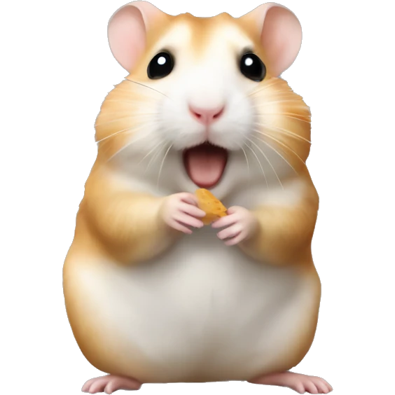 Een hamster die een frietje eer emoji