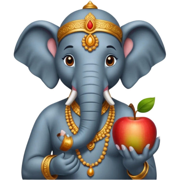 elephant india god with an apple emoji