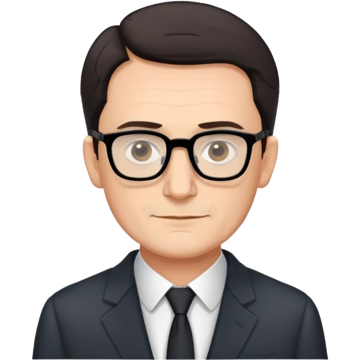 portrait of Hartmut Rosa, German philosopher, short dark hair, rectangular thin-frame glasses, clean-shaven, suit jacket, friendly expression emoji