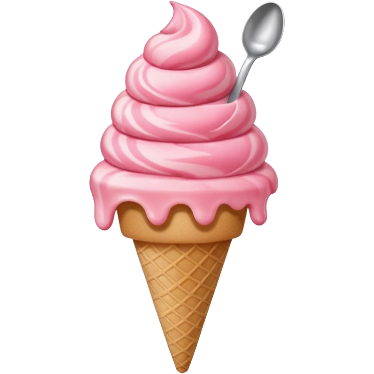 Strawberry ice-cream emoji