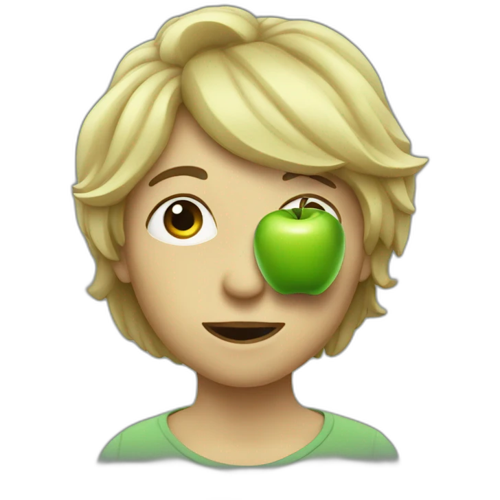 Aussi eating a green Apple emoji