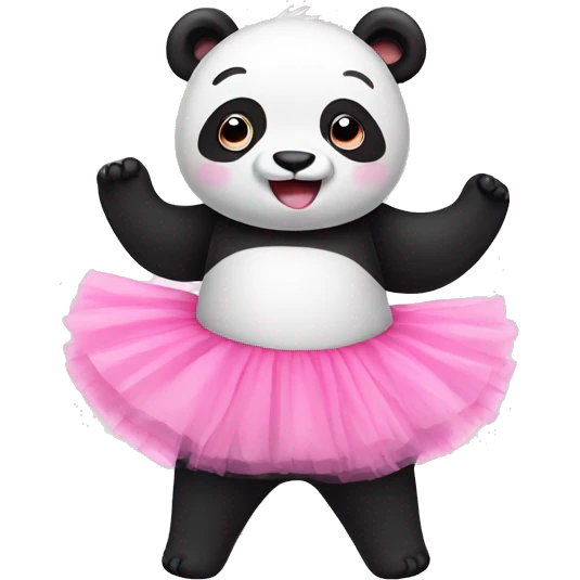 Panda with a pink tutu emoji