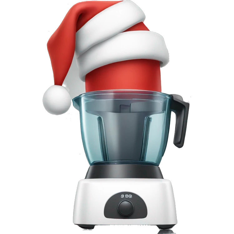blender with christmas hat emoji
