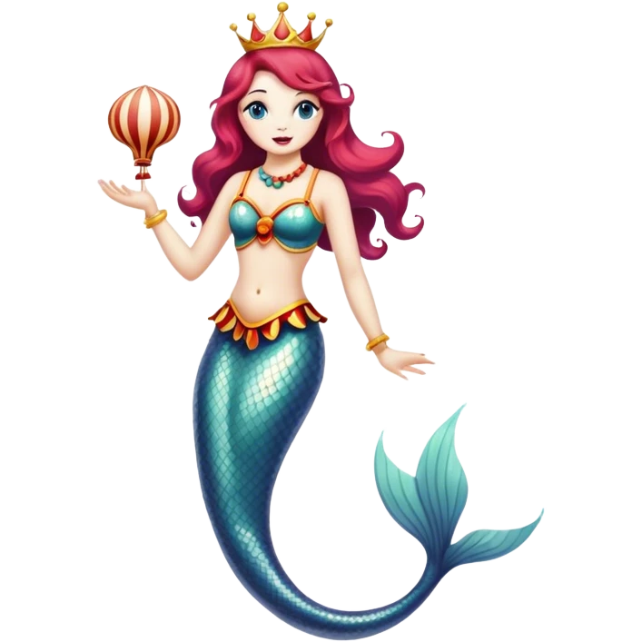 Vintage circus mermaid emoji