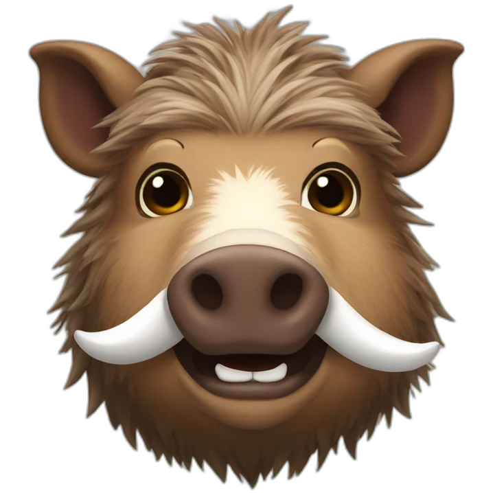 furries brown boar with white tusks emoji