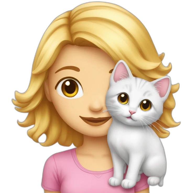 Chaton et une petite fille emoji