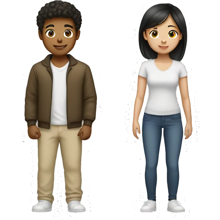 light skin boy with asian girl emoji