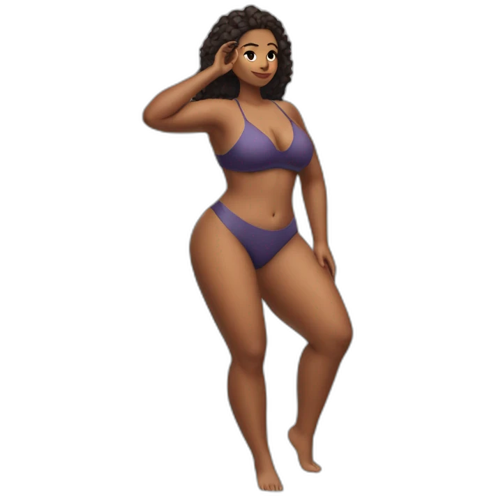 Slim-Thicc woman swimsuit posing (athletic build, perfect body, hourglass figure) emoji
