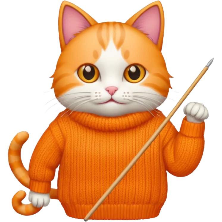 cat knitting a sweater emoji