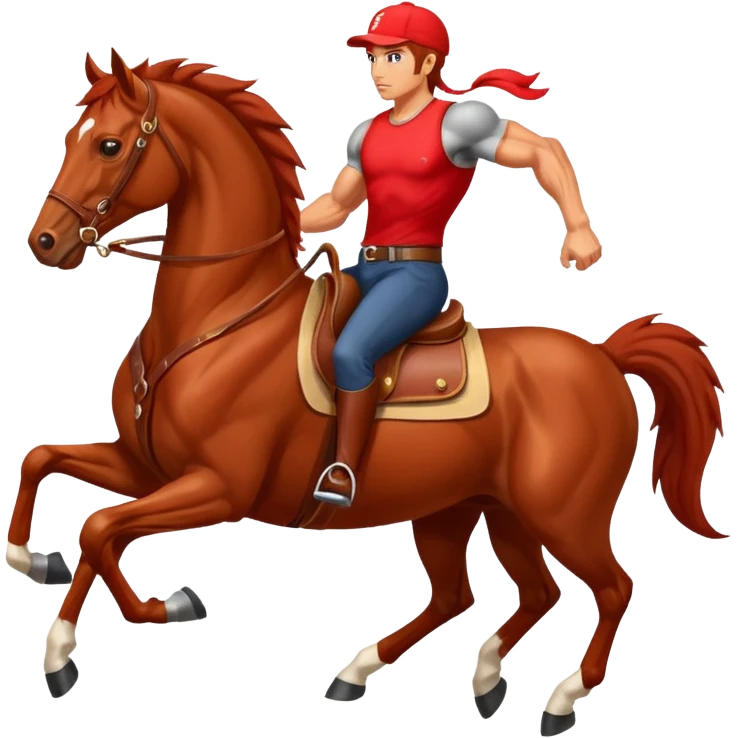 red horse agressive running money on the saddle emoji