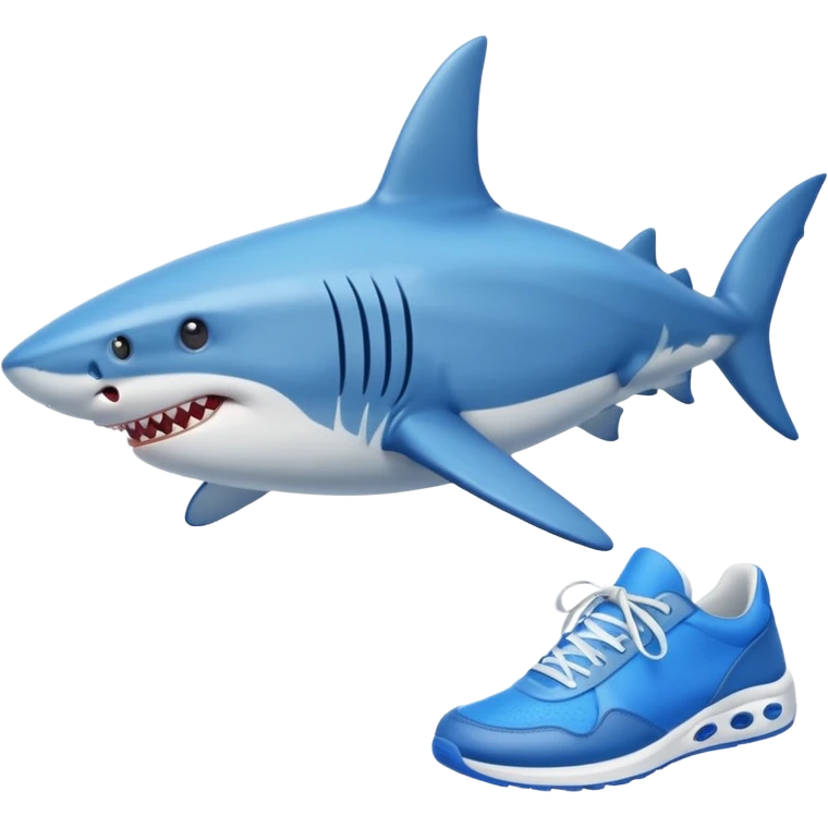 Un tiburón con tenis azules emoji