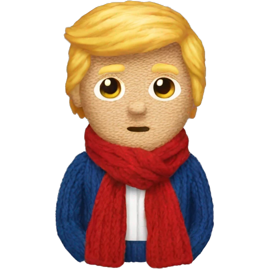 Trump knitting a scarf emoji