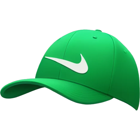 Green hat with Nike swoosh on the front  emoji