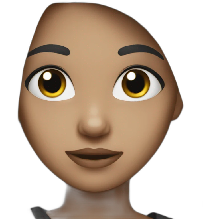 girl black and white hair emoji