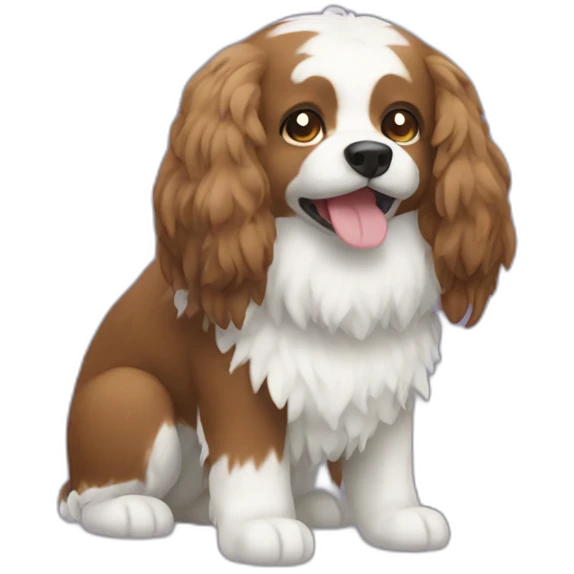Brown amd white hairy dog emoji