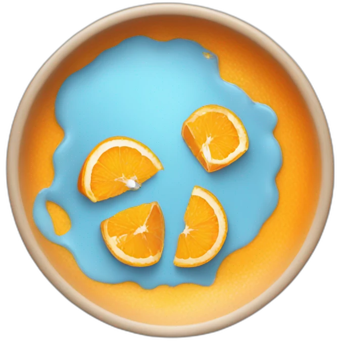 orange vomit in dish top view emoji