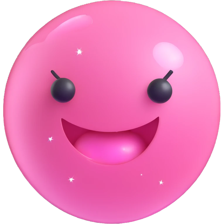 pink bubble gum with sparkles emoji