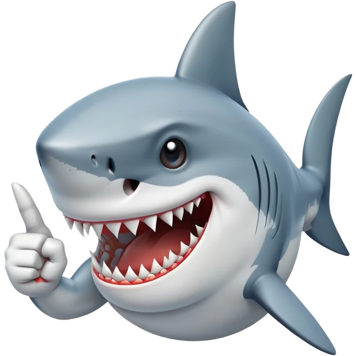 shark giving middle finger emoji