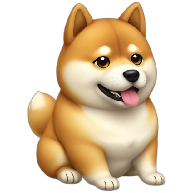 fat round shiba inu sitting emoji