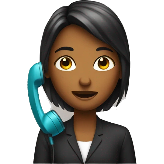 Girl speaking to speaker phone emoji
