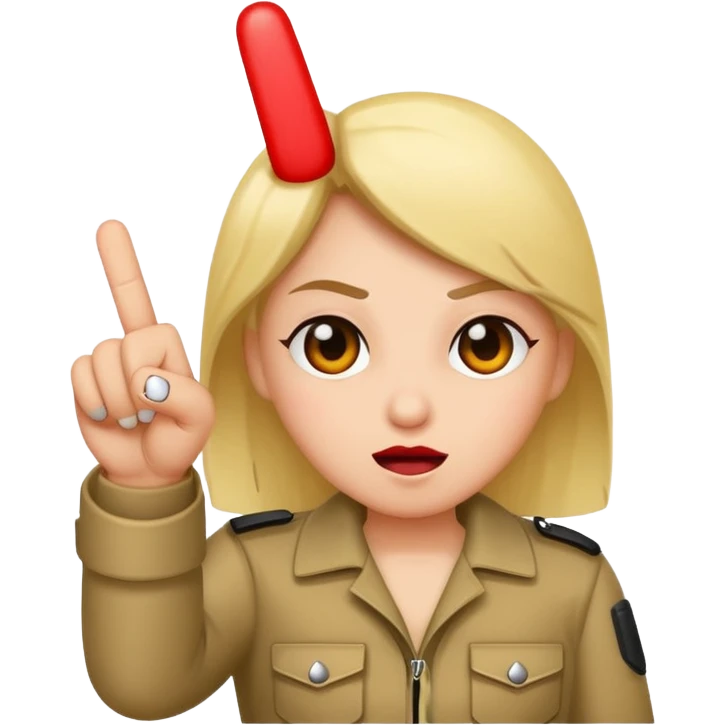 A baddie showing middle finger  emoji