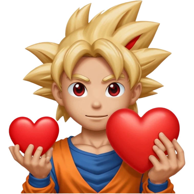 Goku holding emoji heart emoji