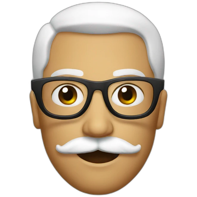 bold albanian with mustache and glasses emoji