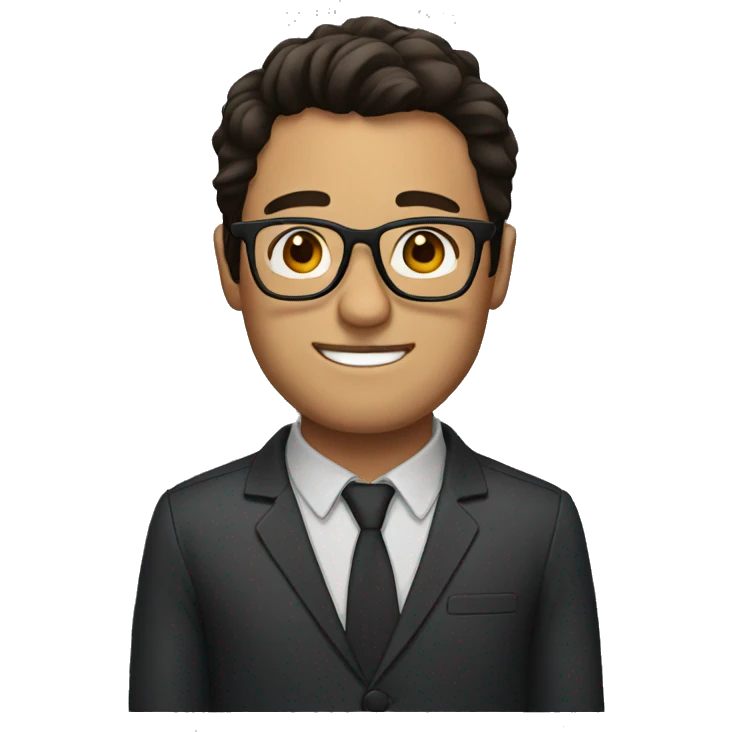 man with glasses and dark brown hair emoji